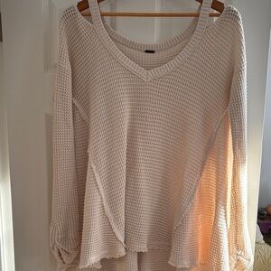 22. Free People Cream Knit Sweater